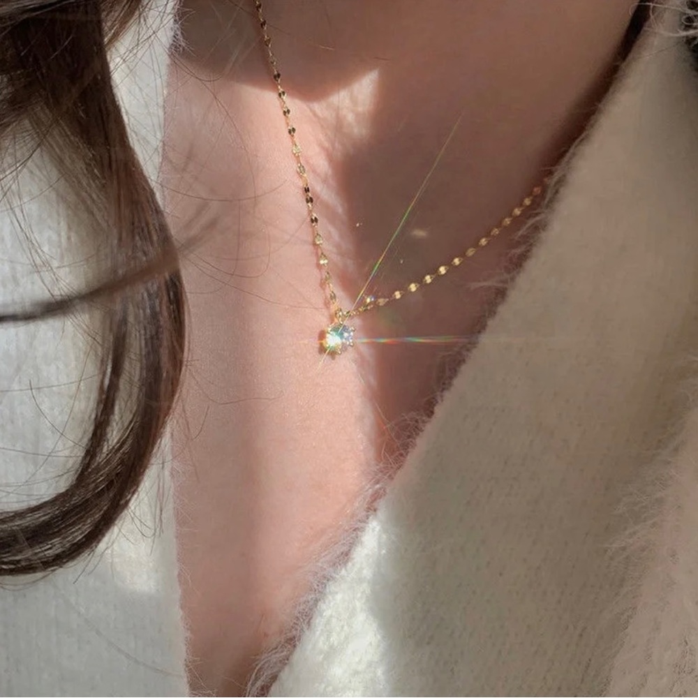 New 925 Silver Iced Out bling sparkling Necklace